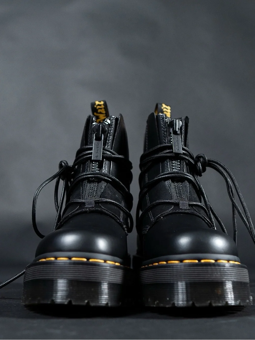 Dr. Martens Jarrick II Black Laced Leather Platform Boots